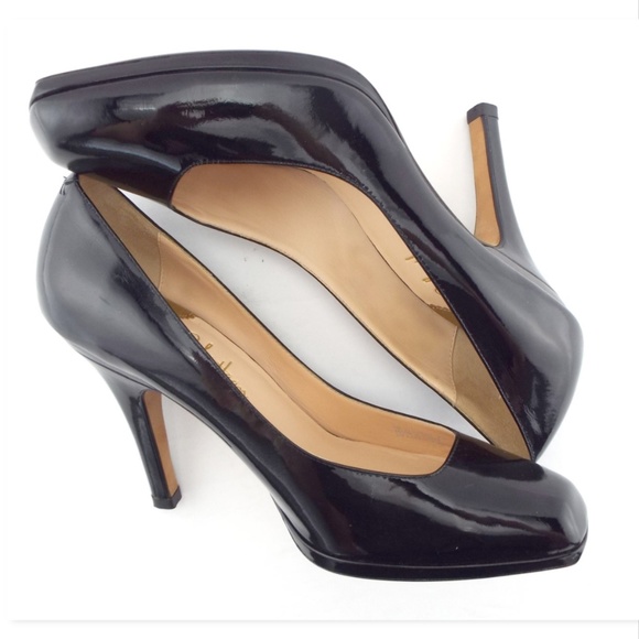 Cole Haan Nike Air Black Patent Leather Platform Heel Pumps 9 - Picture 4 of 8